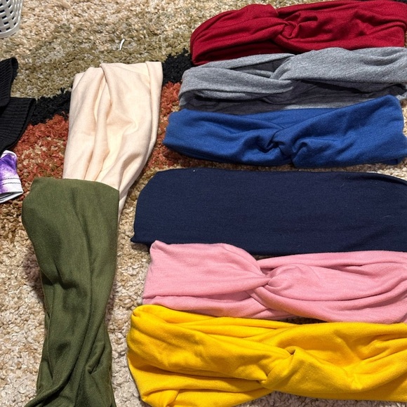 Colorful Knotted Headband Set of 8 can be worn variety of ways - Picture 2 of 4